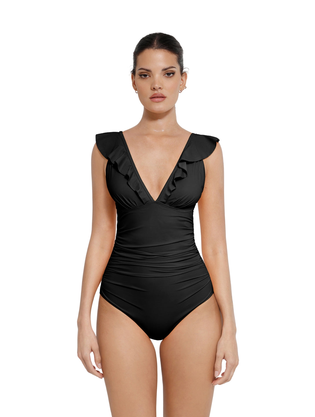 Shapewear Zwempak met Ruches en V-Hals