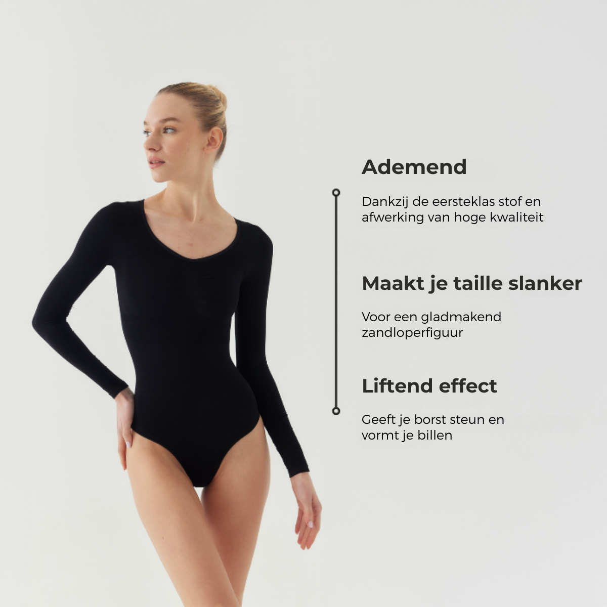 Bodysuit Sculpting Shapewear Longsleeve met String