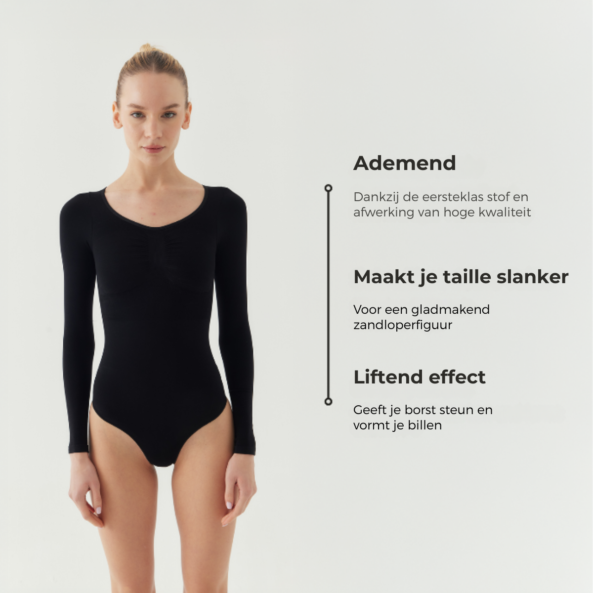 Bodysuit Sculpting Shapewear Longsleeve met Slip