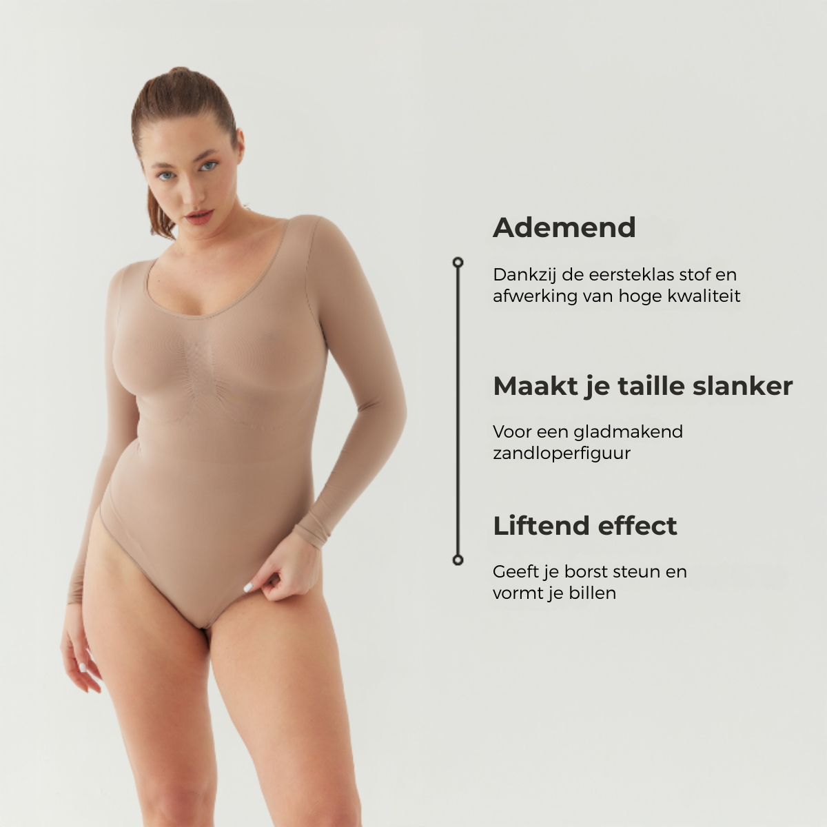 Bodysuit Sculpting Shapewear Longsleeve met String