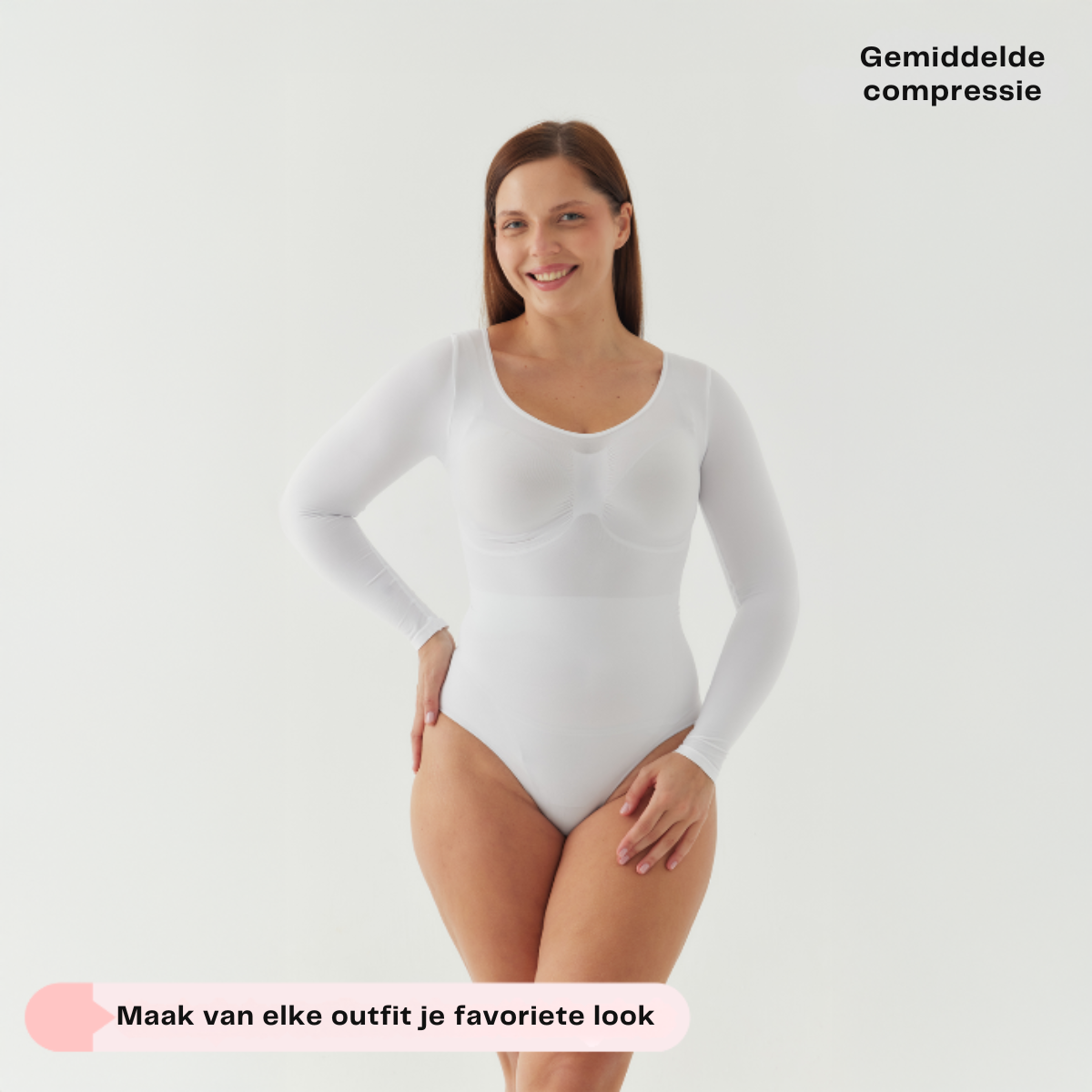 Bodysuit Sculpting Shapewear Longsleeve met Slip