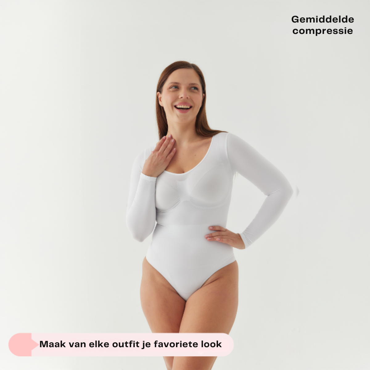 Bodysuit Sculpting Shapewear Longsleeve met String