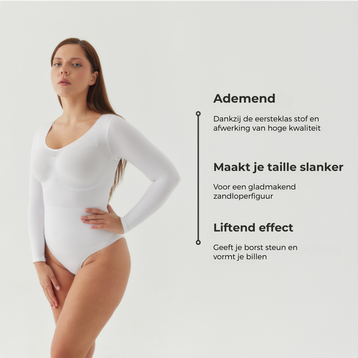 Bodysuit Sculpting Shapewear Longsleeve met String