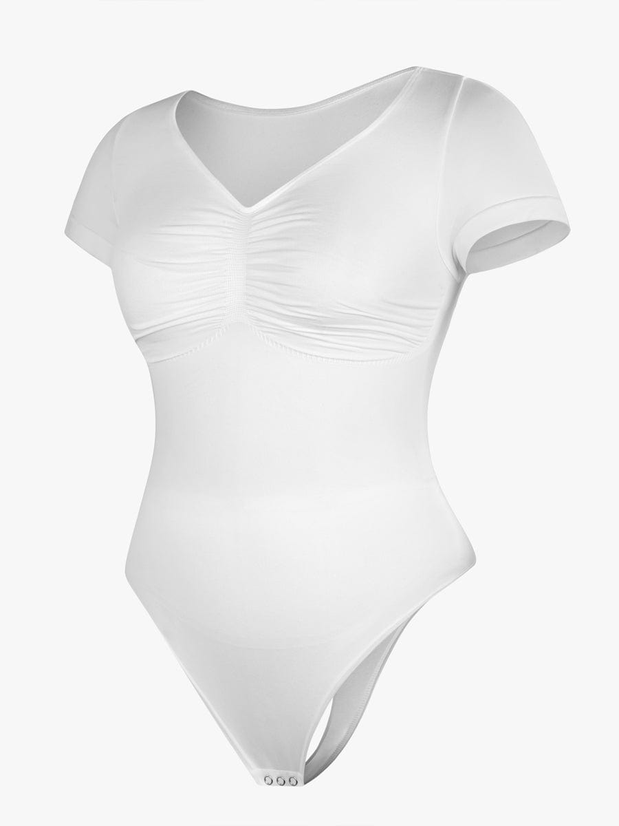V-hals Sculpting T-shirt Bodysuit