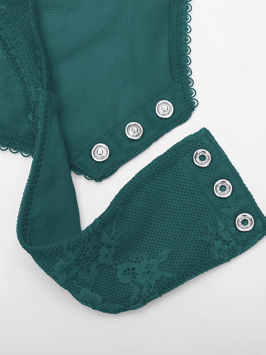 V-hals kanten string bodysuit