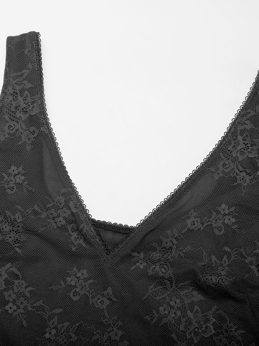 V-hals kanten string bodysuit