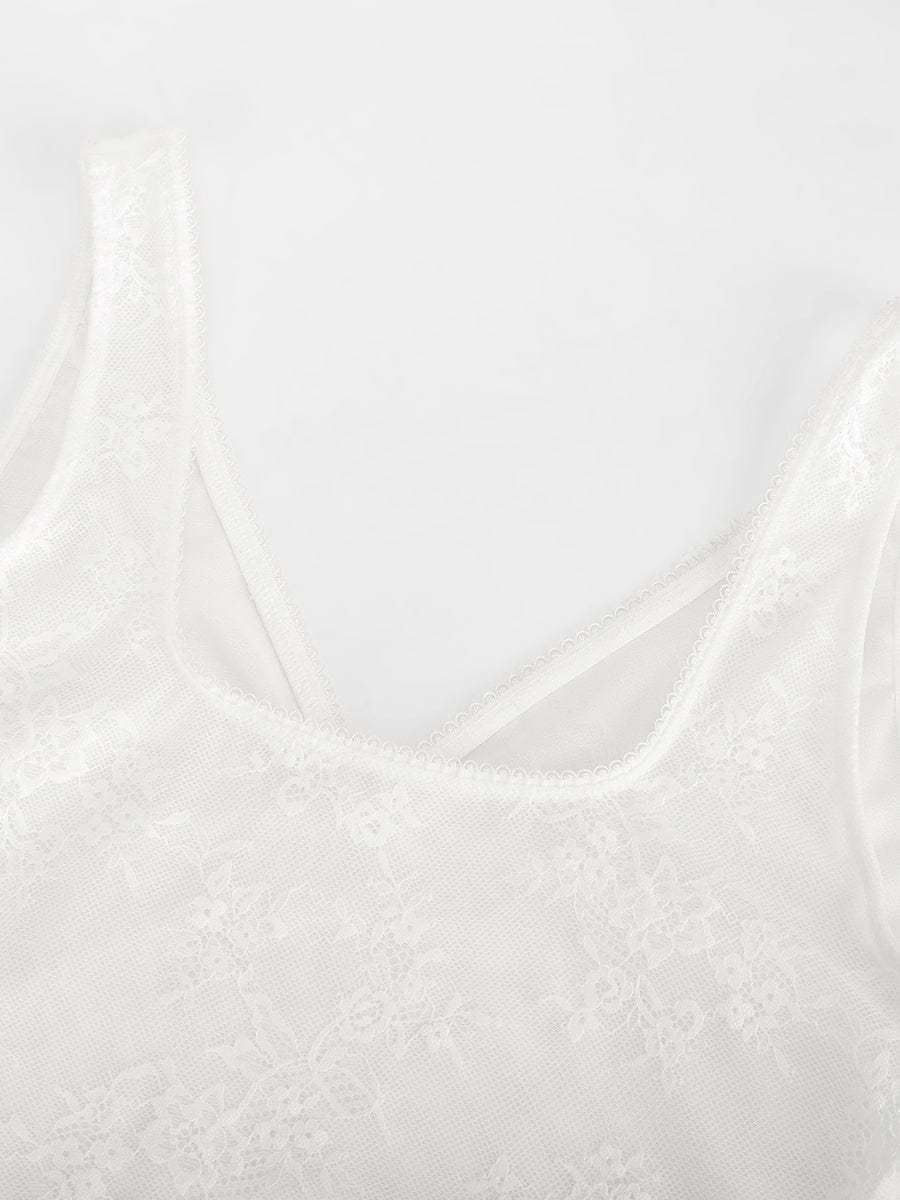 V-hals kanten string bodysuit