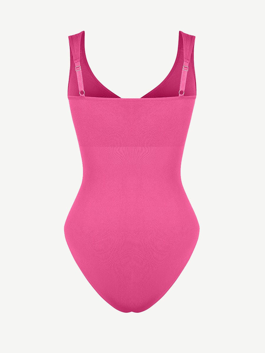 Diamond-Neck Bodysuit Met Slip
