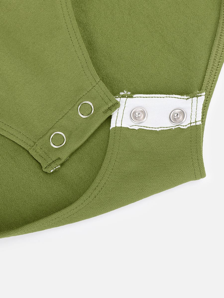 Diamond-Neck Bodysuit Met Slip