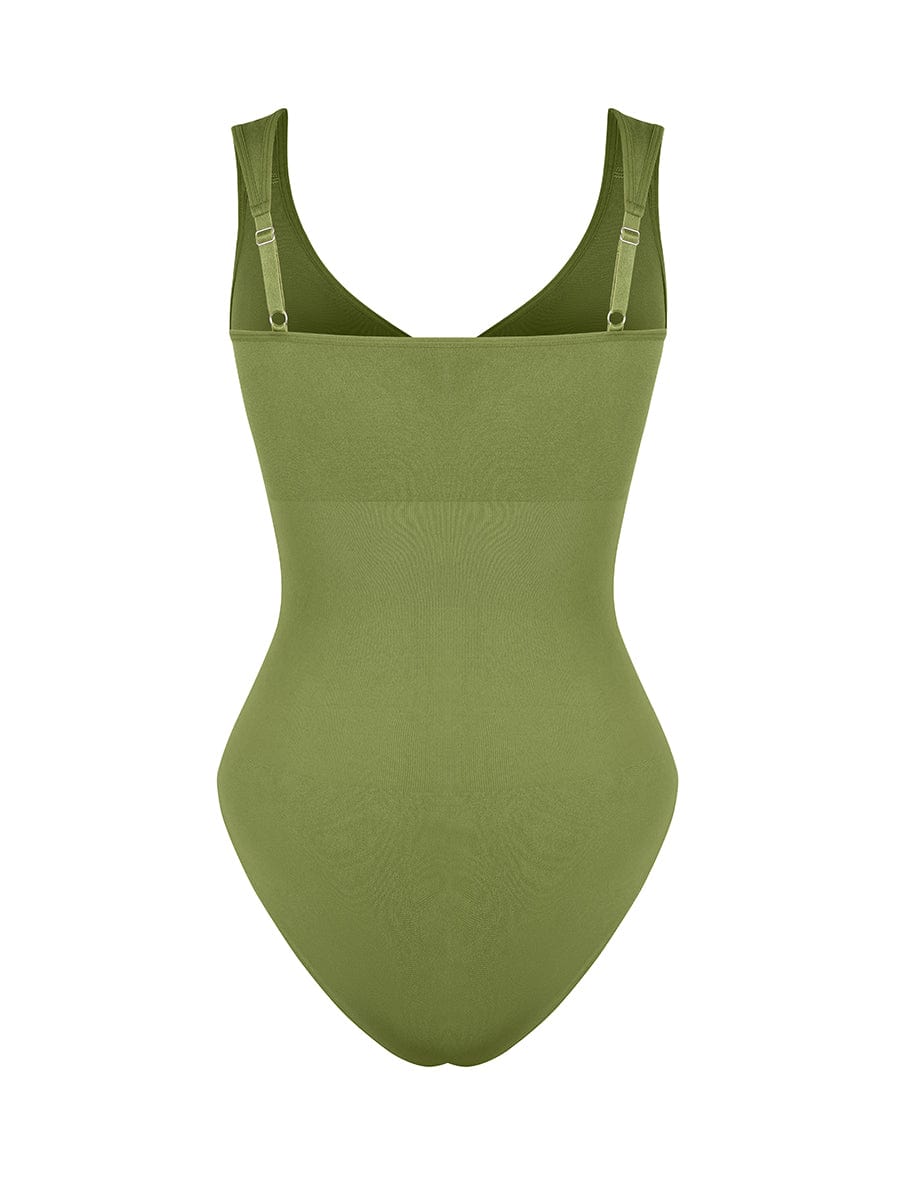 Diamond-Neck Bodysuit Met Slip
