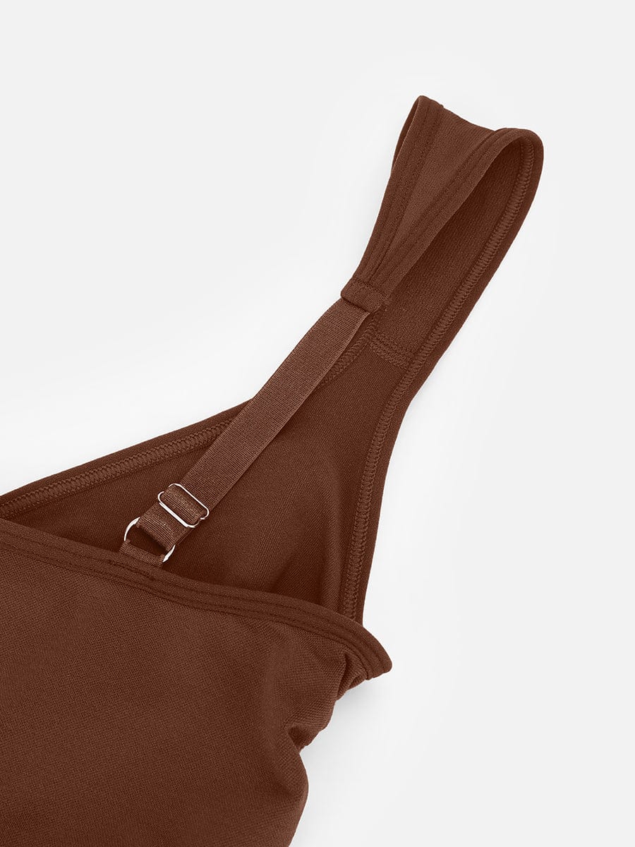 Diamond-Neck Bodysuit Met Slip