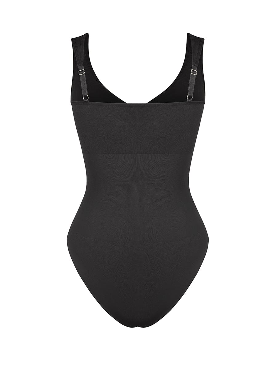 Diamond-Neck Bodysuit Met Slip