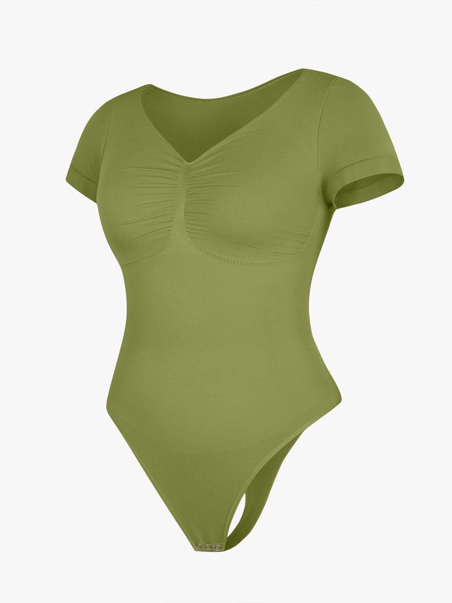 V-hals Sculpting T-shirt Bodysuit