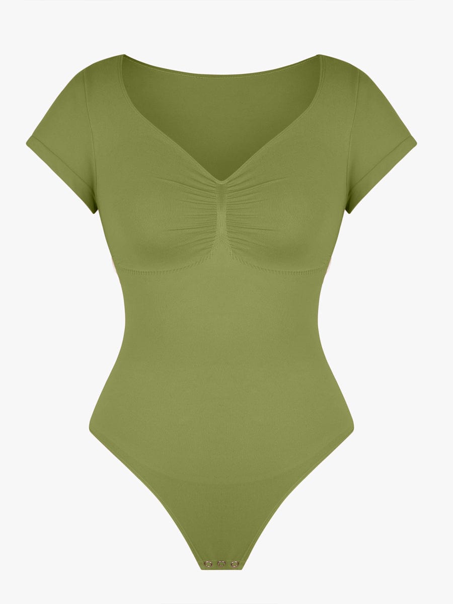 V-hals Sculpting T-shirt Bodysuit