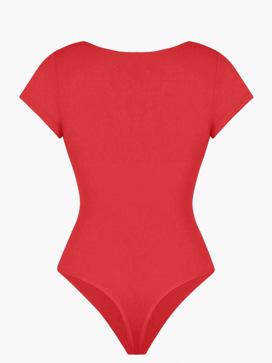 V-hals Sculpting T-shirt Bodysuit