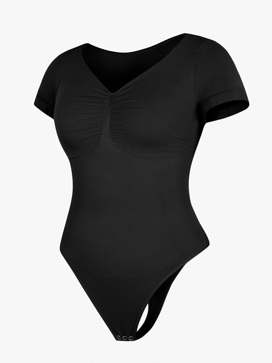 V-hals Sculpting T-shirt Bodysuit