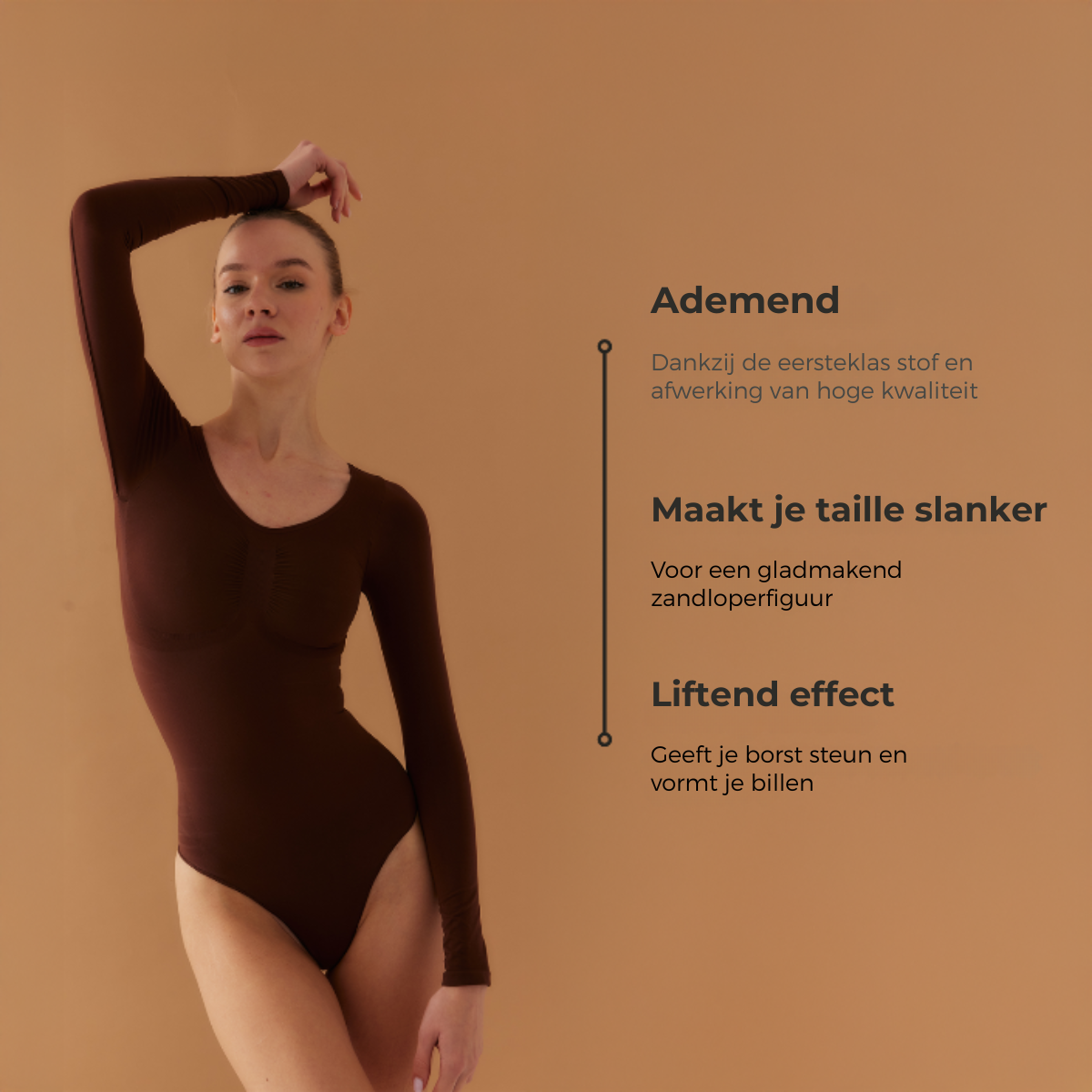 Bodysuit Sculpting Shapewear Longsleeve met Slip