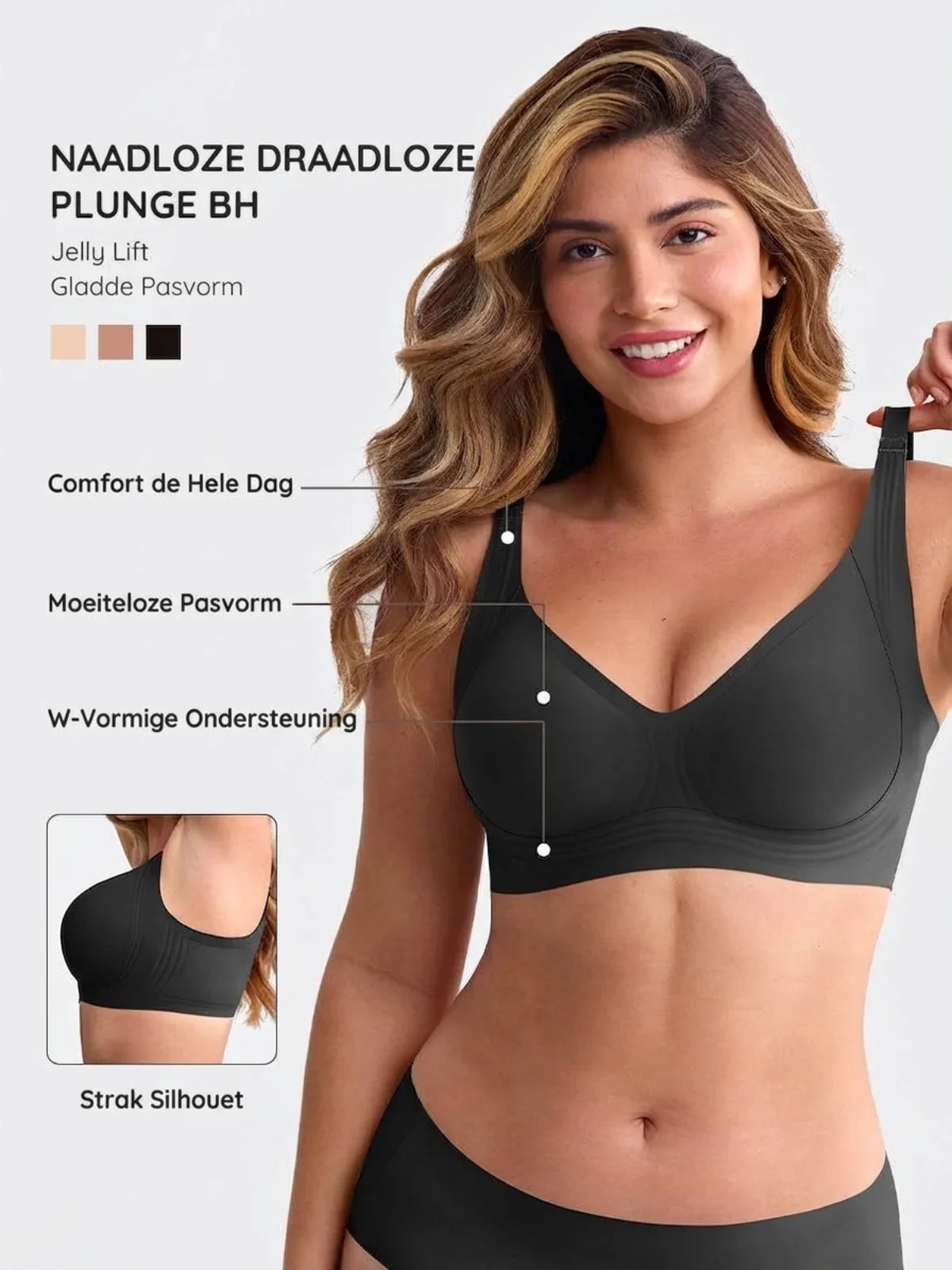 Sophie BH - Naadloze Draadloze Plunge BH overzicht
