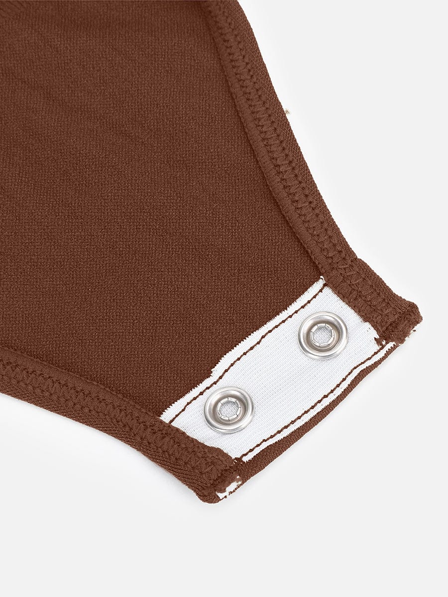 Diamond-Neck Bodysuit Met Slip