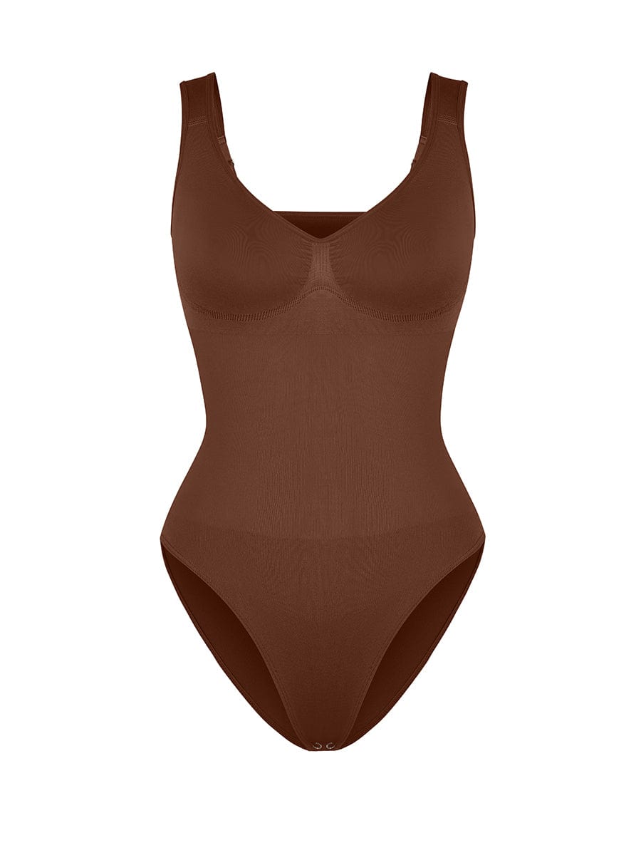 Diamond-Neck Bodysuit Met Slip