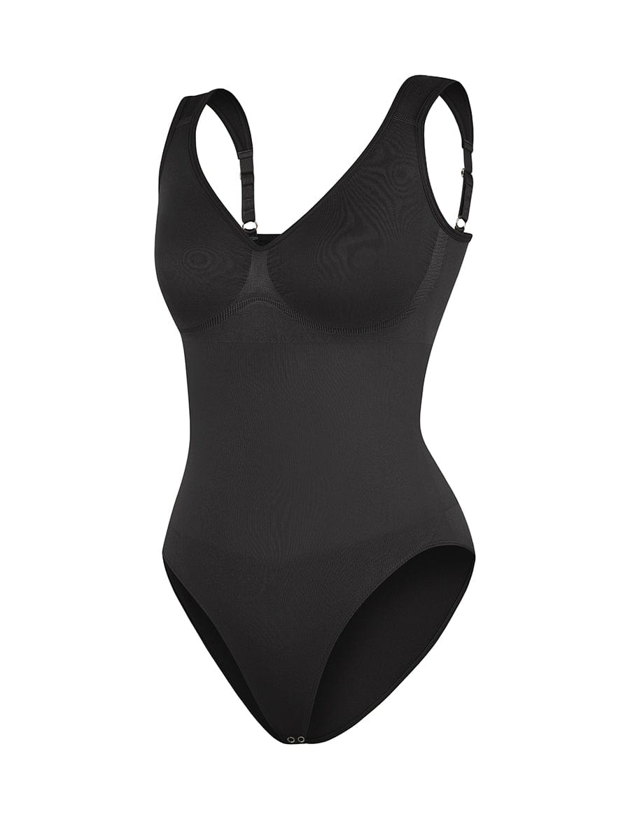 Diamond-Neck Bodysuit Met Slip