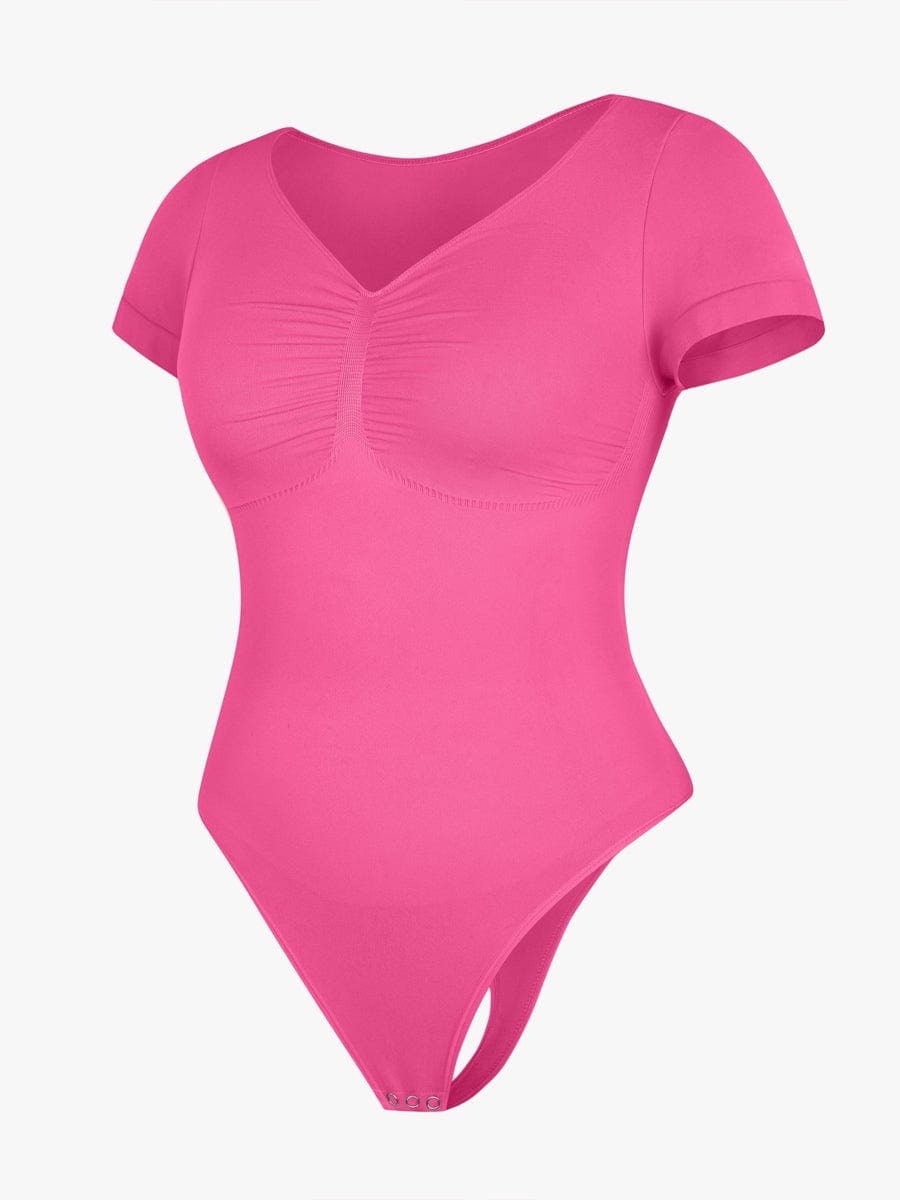 V-hals Sculpting T-shirt Bodysuit