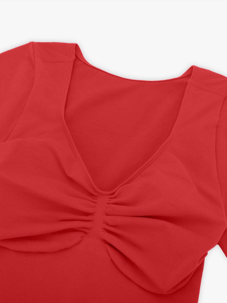 V-hals Sculpting T-shirt Bodysuit