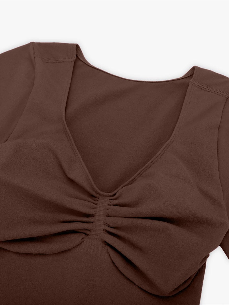 V-hals Sculpting T-shirt Bodysuit
