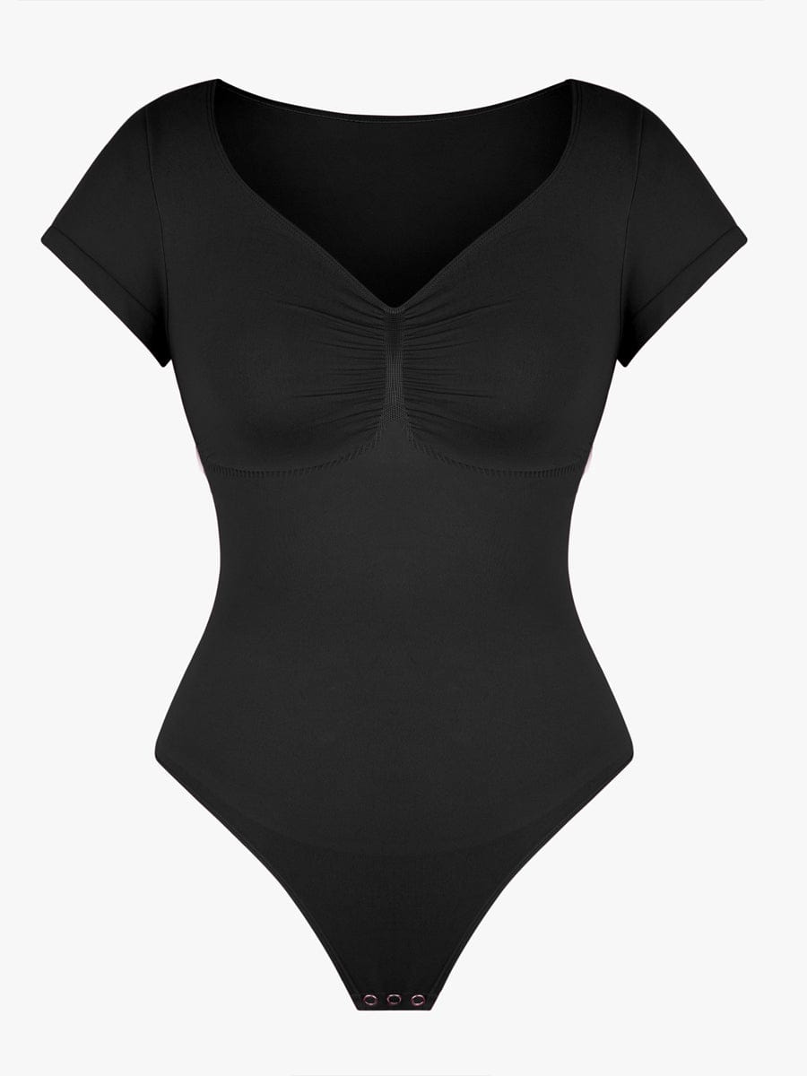 V-hals Sculpting T-shirt Bodysuit